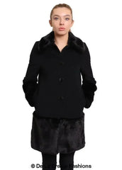 De La Creme - Womens Faux Fur Trim Wool Mix Coat - Femstylo