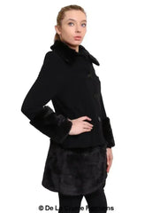 De La Creme - Womens Faux Fur Trim Wool Mix Coat - Femstylo