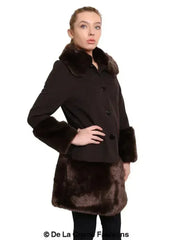 De La Creme - Womens Faux Fur Trim Wool Mix Coat - Femstylo
