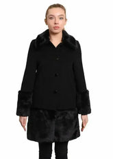 De La Creme - Womens Faux Fur Trim Wool Mix Coat - Femstylo