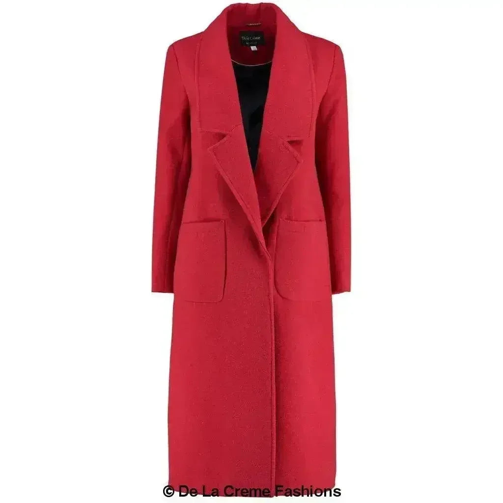 De La Creme - Womens Faux Wool Wrap Coat - Femstylo