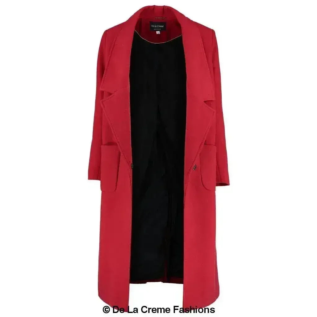 De La Creme - Womens Faux Wool Wrap Coat - Femstylo