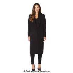 De La Creme - Womens Faux Wool Wrap Coat - Femstylo