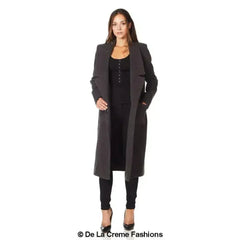 De La Creme - Womens Faux Wool Wrap Coat - Femstylo