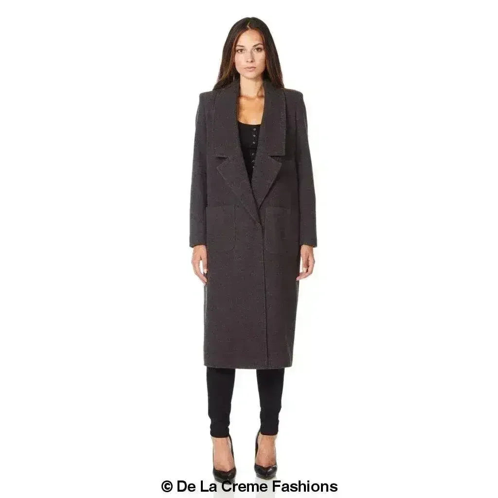 De La Creme - Womens Faux Wool Wrap Coat - Femstylo