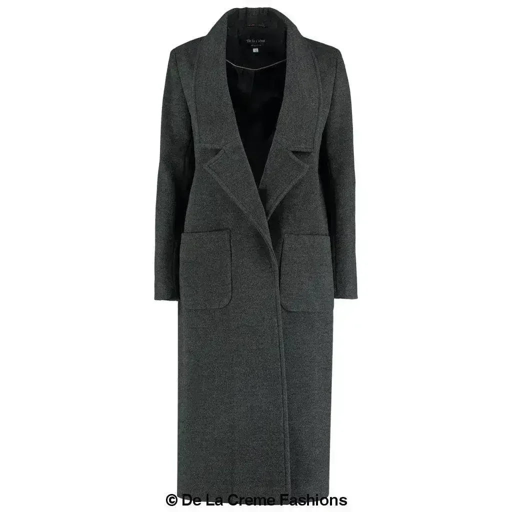 De La Creme - Womens Faux Wool Wrap Coat - Femstylo