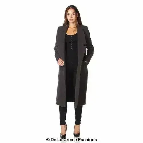 De La Creme - Womens Faux Wool Wrap Coat - Femstylo