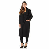 De La Creme - Womens Faux Wool Wrap Coat - Femstylo