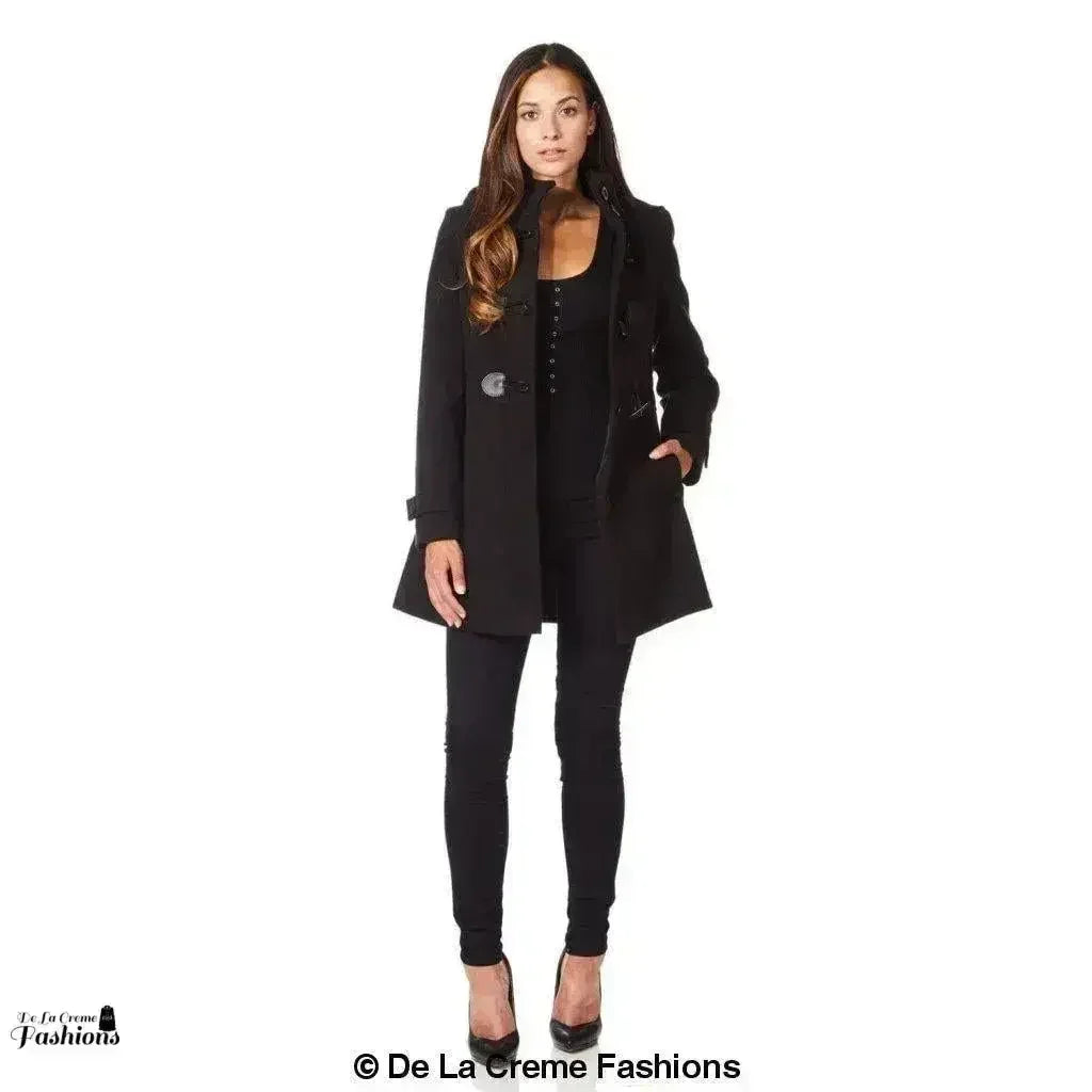 Hooded Toggle Fastened Slim Fit Coat - Femstylo