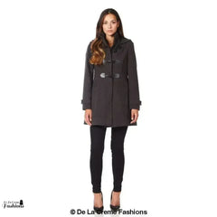 Hooded Toggle Fastened Slim Fit Coat - Femstylo