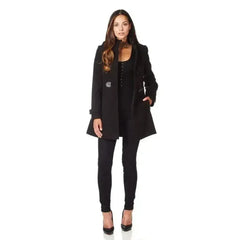 Hooded Toggle Fastened Slim Fit Coat - Femstylo