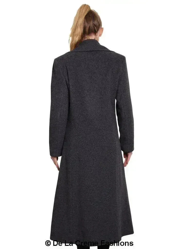 De La Creme - Womens Large Lapel Long Coat - Femstylo