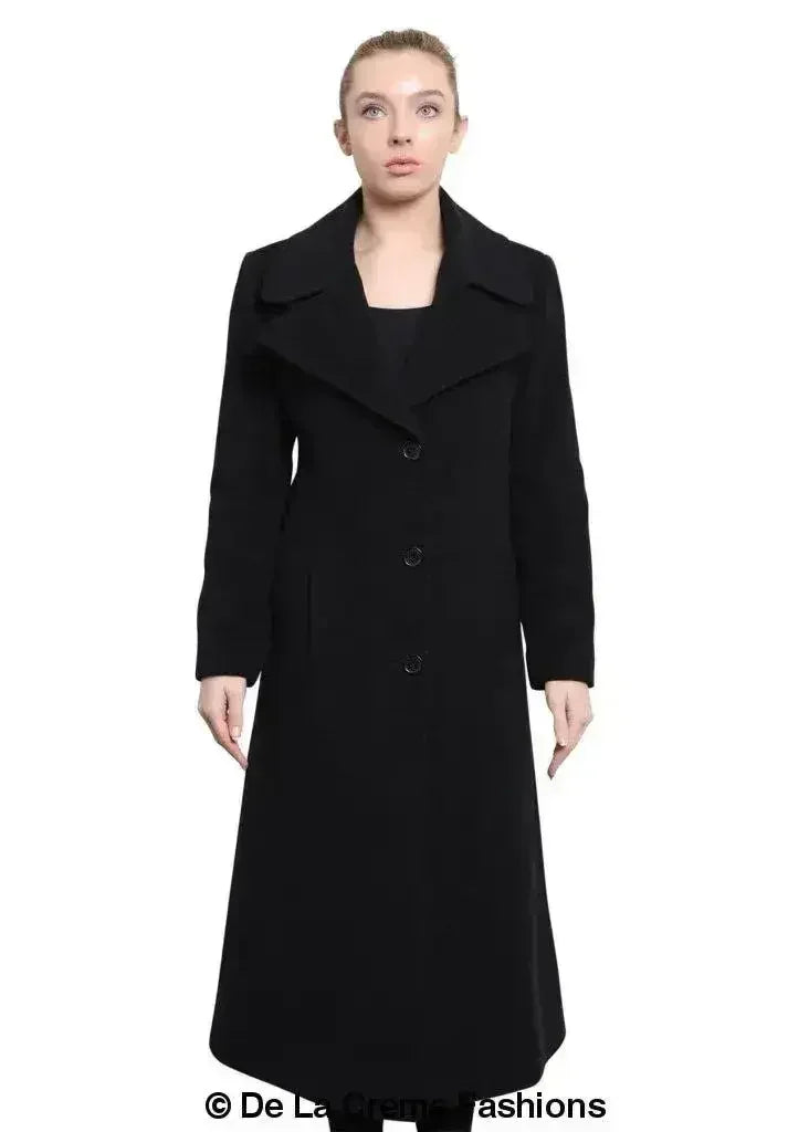 De La Creme - Womens Large Lapel Long Coat - Femstylo