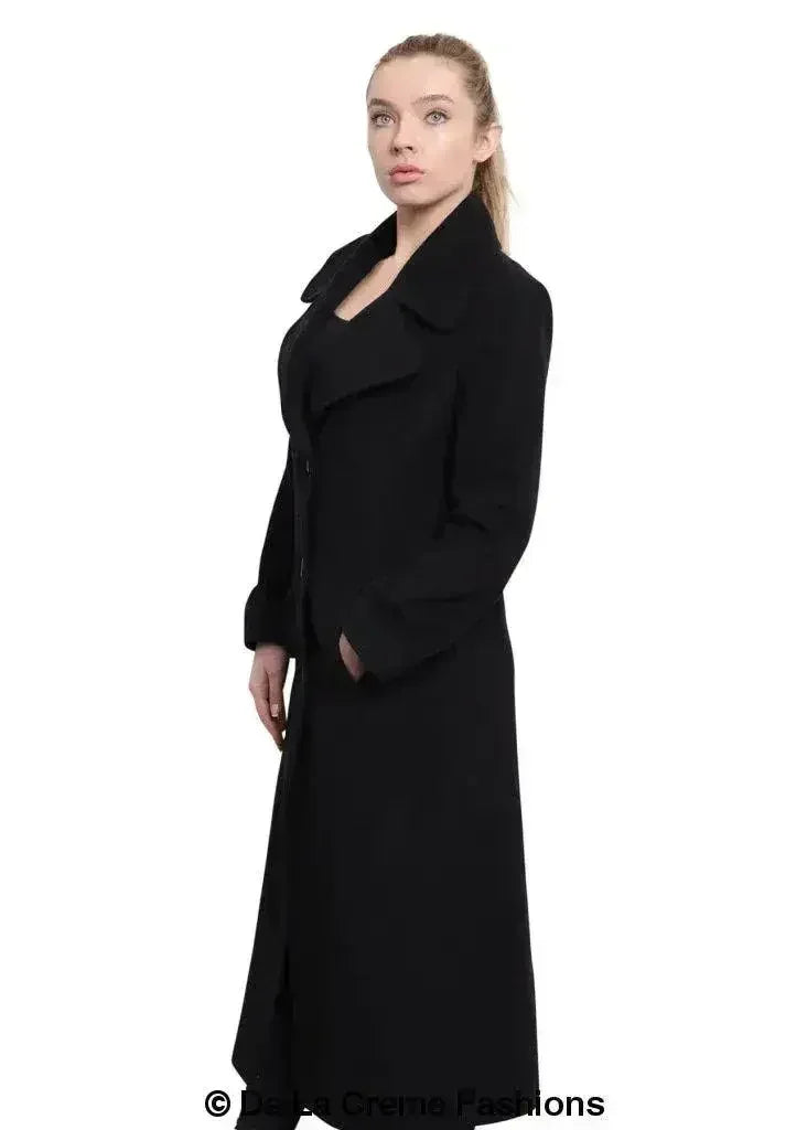 De La Creme - Womens Large Lapel Long Coat - Femstylo
