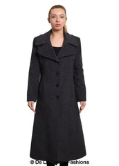 De La Creme - Womens Large Lapel Long Coat - Femstylo