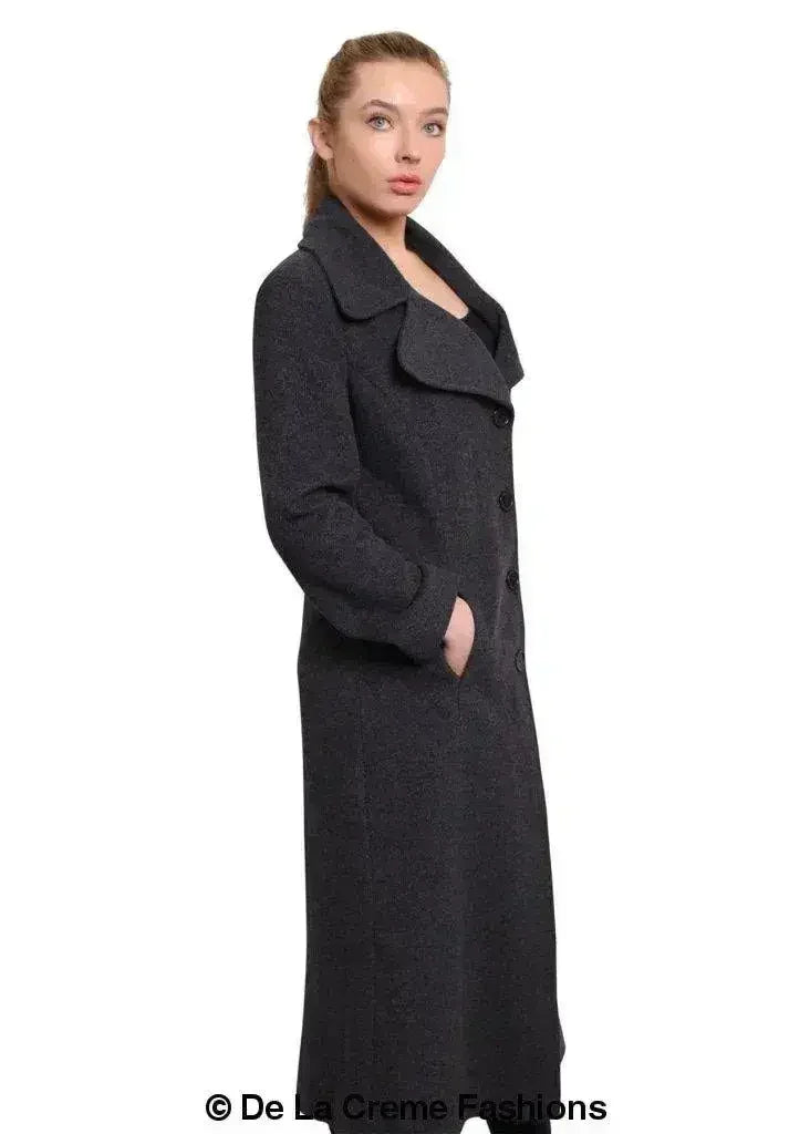 De La Creme - Womens Large Lapel Long Coat - Femstylo