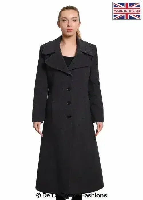 De La Creme - Womens Large Lapel Long Coat - Femstylo