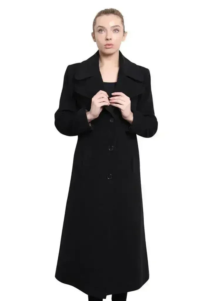 De La Creme - Womens Large Lapel Long Coat - Femstylo