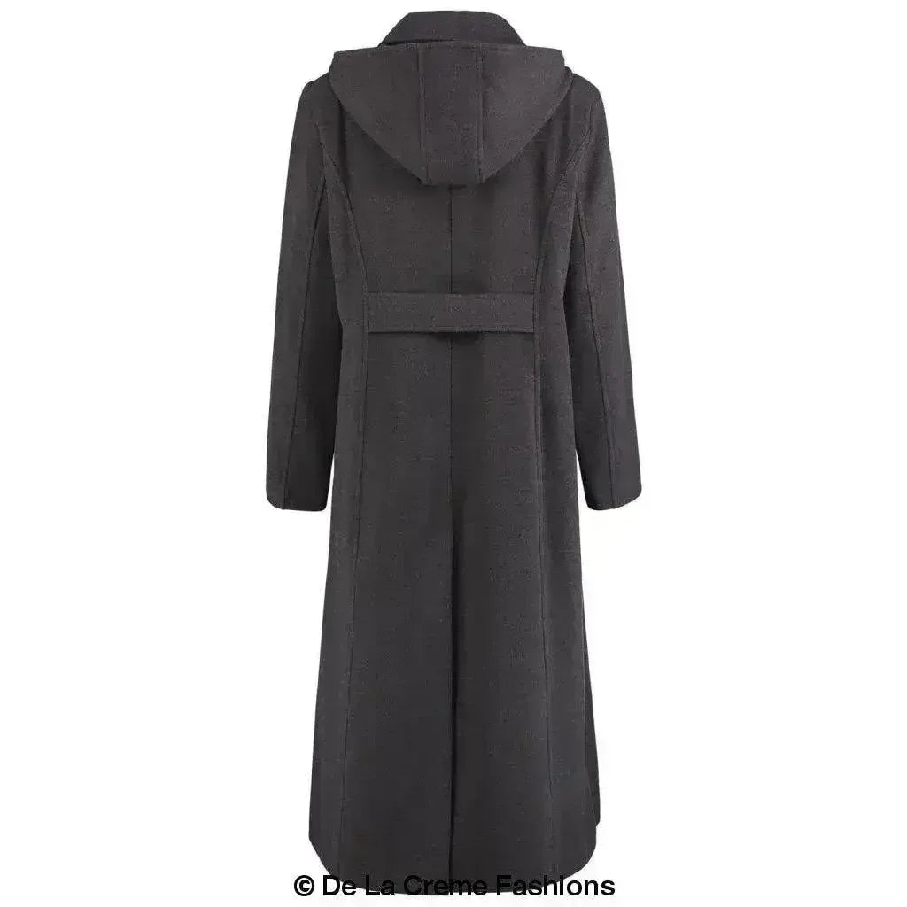 Faux Wool Longline Hooded Winter Coat - Femstylo