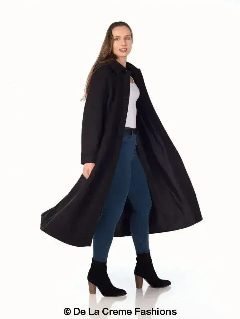 Faux Wool Longline Hooded Winter Coat - Femstylo