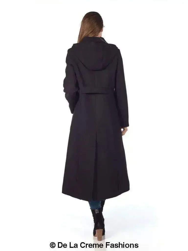 Faux Wool Longline Hooded Winter Coat - Femstylo