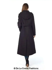 Faux Wool Longline Hooded Winter Coat - Femstylo