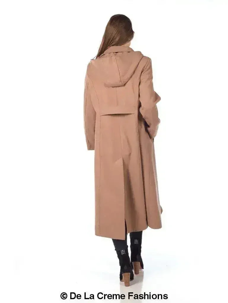 Faux Wool Longline Hooded Winter Coat - Femstylo