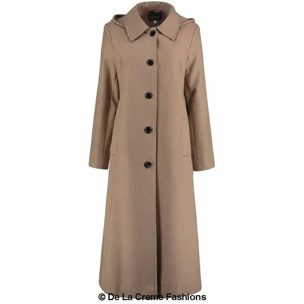 Faux Wool Longline Hooded Winter Coat - Femstylo