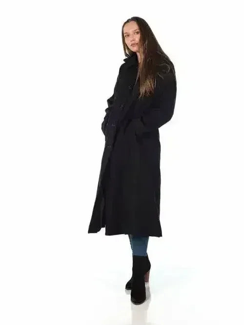 Faux Wool Longline Hooded Winter Coat - Femstylo