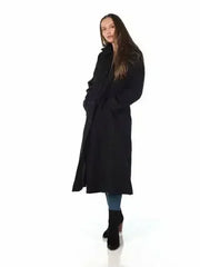 Faux Wool Longline Hooded Winter Coat - Femstylo