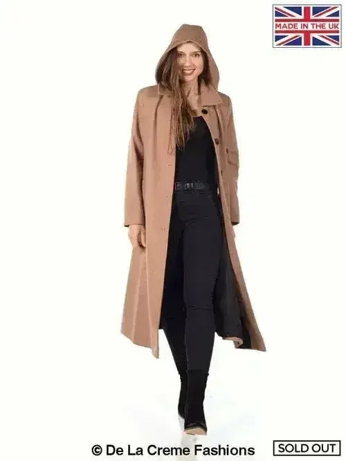 Faux Wool Longline Hooded Winter Coat - Femstylo
