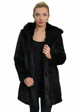 De La Creme - Women's Luxury Faux Fur Jacket Ladies Hooded Winter Coat - Femstylo