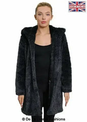 De La Creme - Women's Luxury Faux Fur Jacket Ladies Hooded Winter Coat - Femstylo