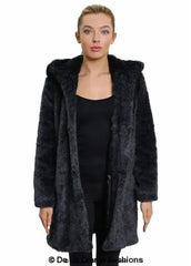 De La Creme - Women's Luxury Faux Fur Jacket Ladies Hooded Winter Coat - Femstylo