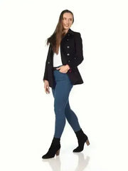De La Creme Womens Military Style Pea Coat - Femstylo