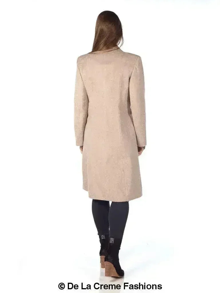 De La Creme - Women's Mohair Blend Longline Winter Coat - Femstylo