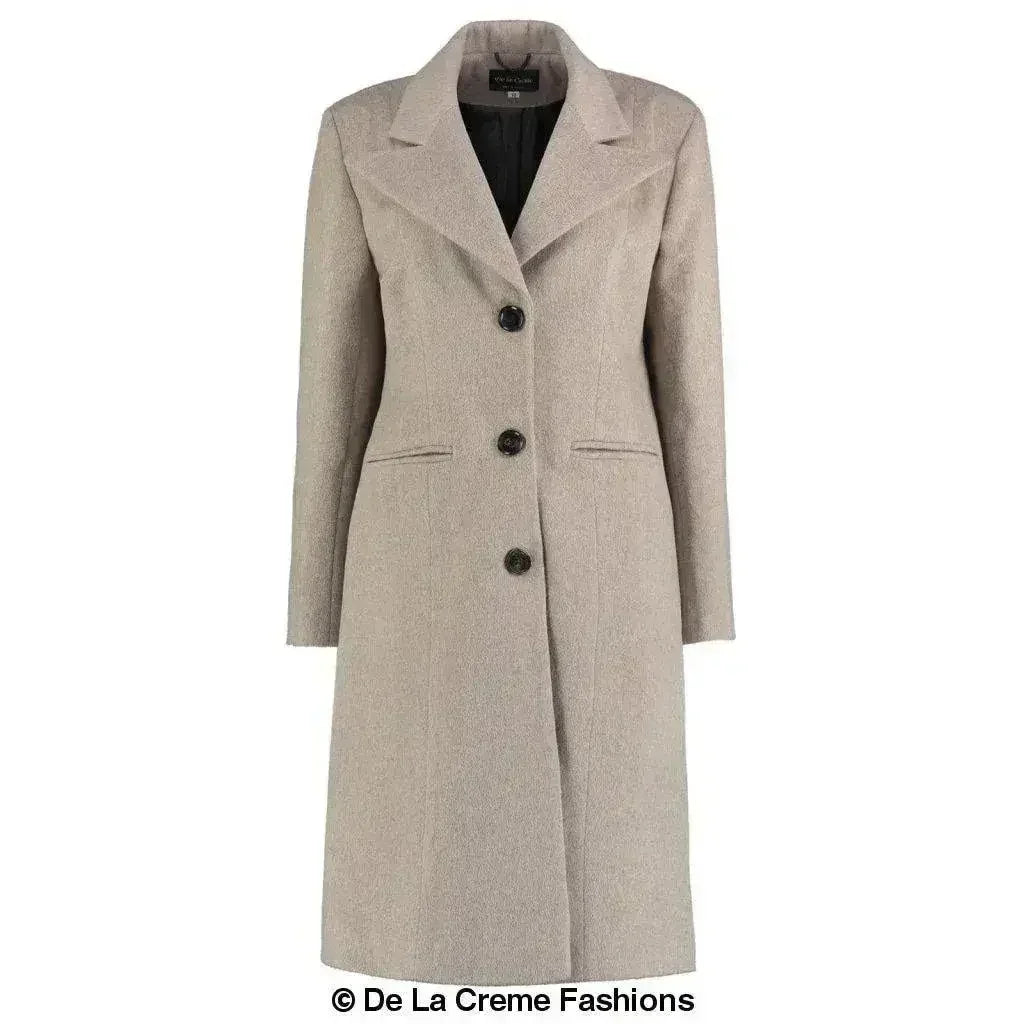 De La Creme - Women's Mohair Blend Longline Winter Coat - Femstylo