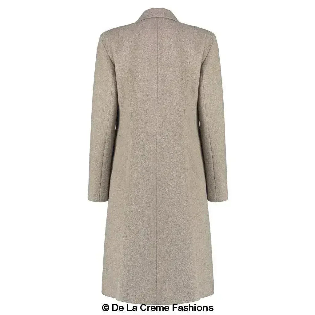 De La Creme - Women's Mohair Blend Longline Winter Coat - Femstylo