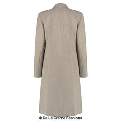 De La Creme - Women's Mohair Blend Longline Winter Coat - Femstylo