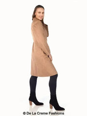 De La Creme - Women's Mohair Blend Longline Winter Coat - Femstylo