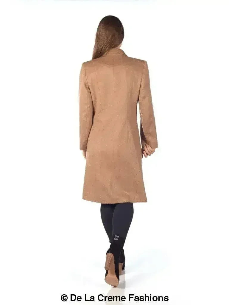 De La Creme - Women's Mohair Blend Longline Winter Coat - Femstylo