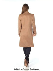 De La Creme - Women's Mohair Blend Longline Winter Coat - Femstylo