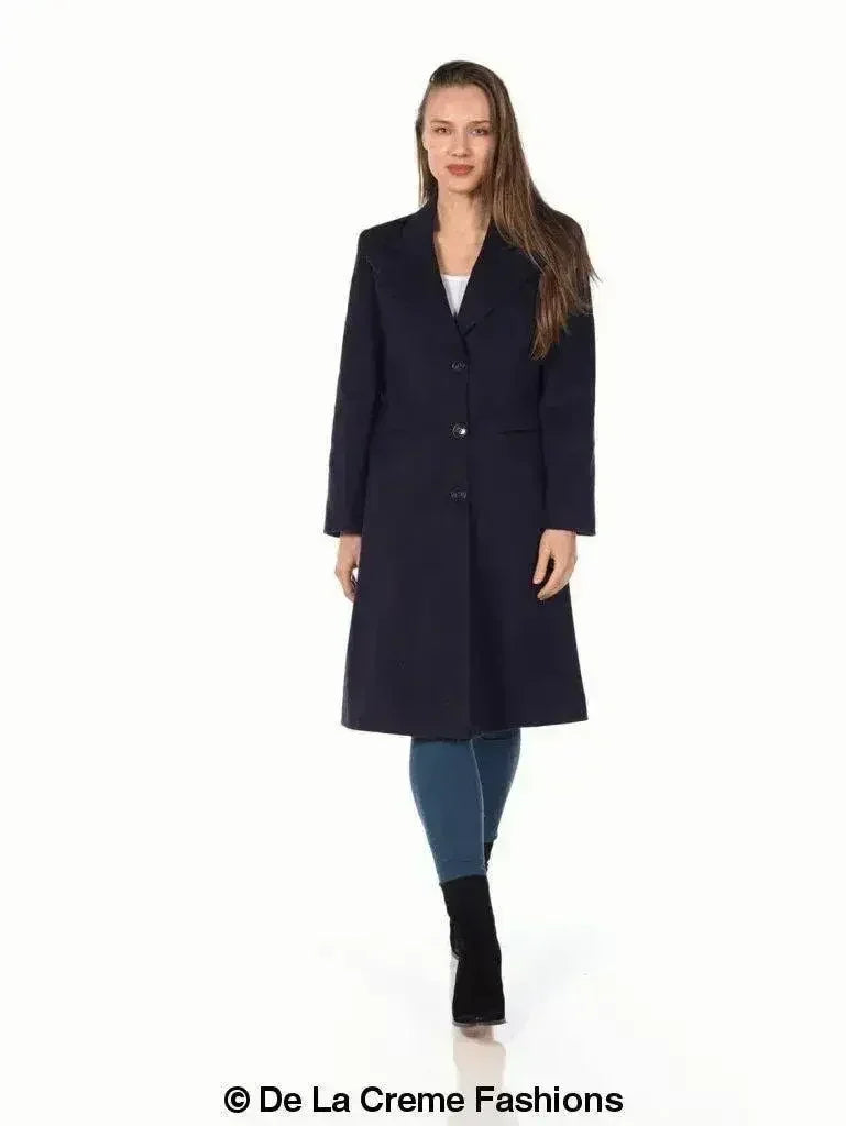 De La Creme - Women's Mohair Blend Longline Winter Coat - Femstylo