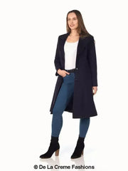 De La Creme - Women's Mohair Blend Longline Winter Coat - Femstylo