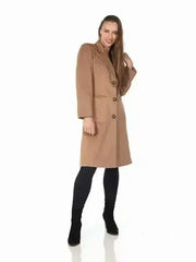 De La Creme - Women's Mohair Blend Longline Winter Coat - Femstylo