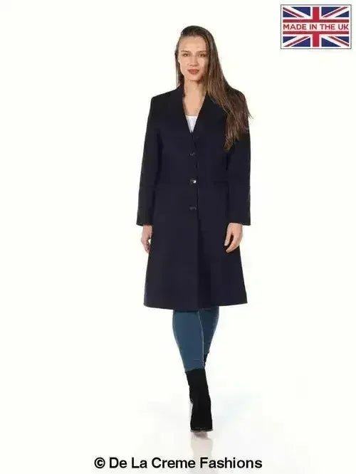 De La Creme - Women's Mohair Blend Longline Winter Coat - Femstylo