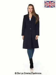 De La Creme - Women's Mohair Blend Longline Winter Coat - Femstylo