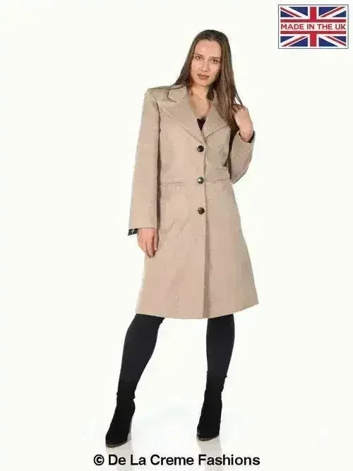 De La Creme - Women's Mohair Blend Longline Winter Coat - Femstylo