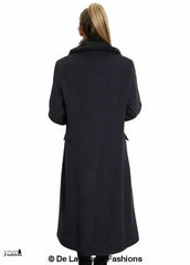 De La Creme Womens Oversized Faux Fur Collar Long Coat - Femstylo