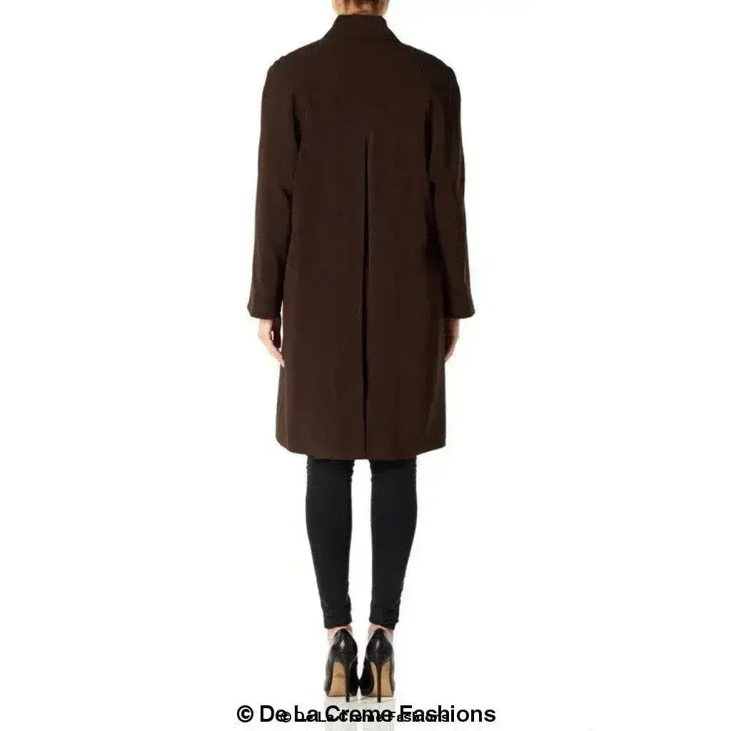 De La Creme Womens Oversized Knee Length Swing Coat - Femstylo